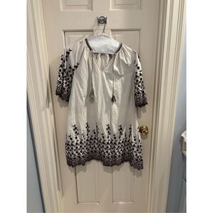 Ulla Johnson Roza Floral Embroidered Tassel Cotton Boho Dress Size 0